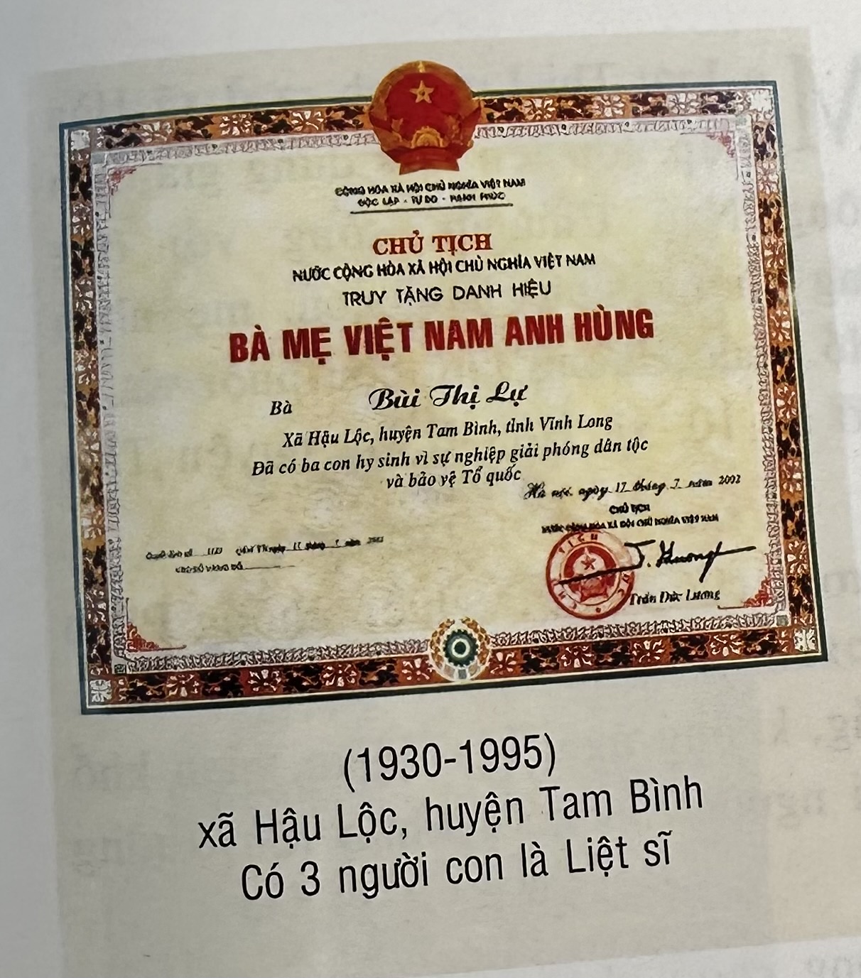BÙI THỊ LỰ