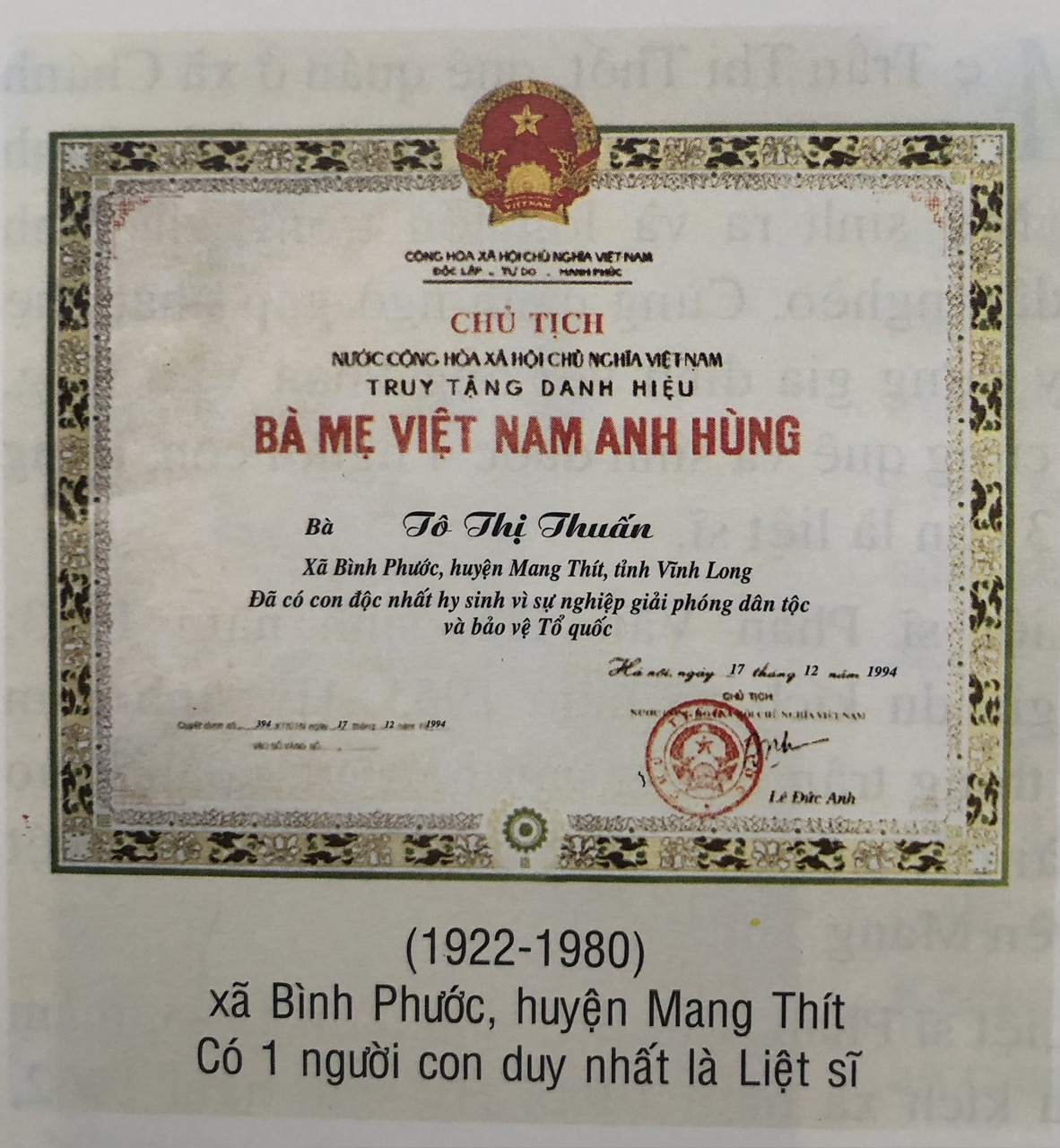 TÔ THỊ THUẤN