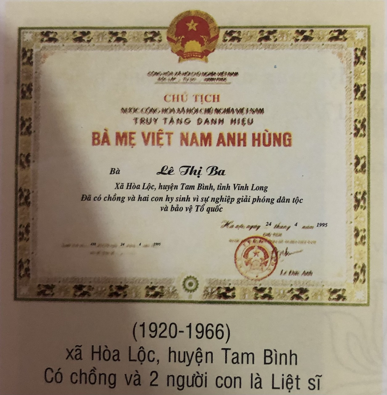 LÊ THỊ BA