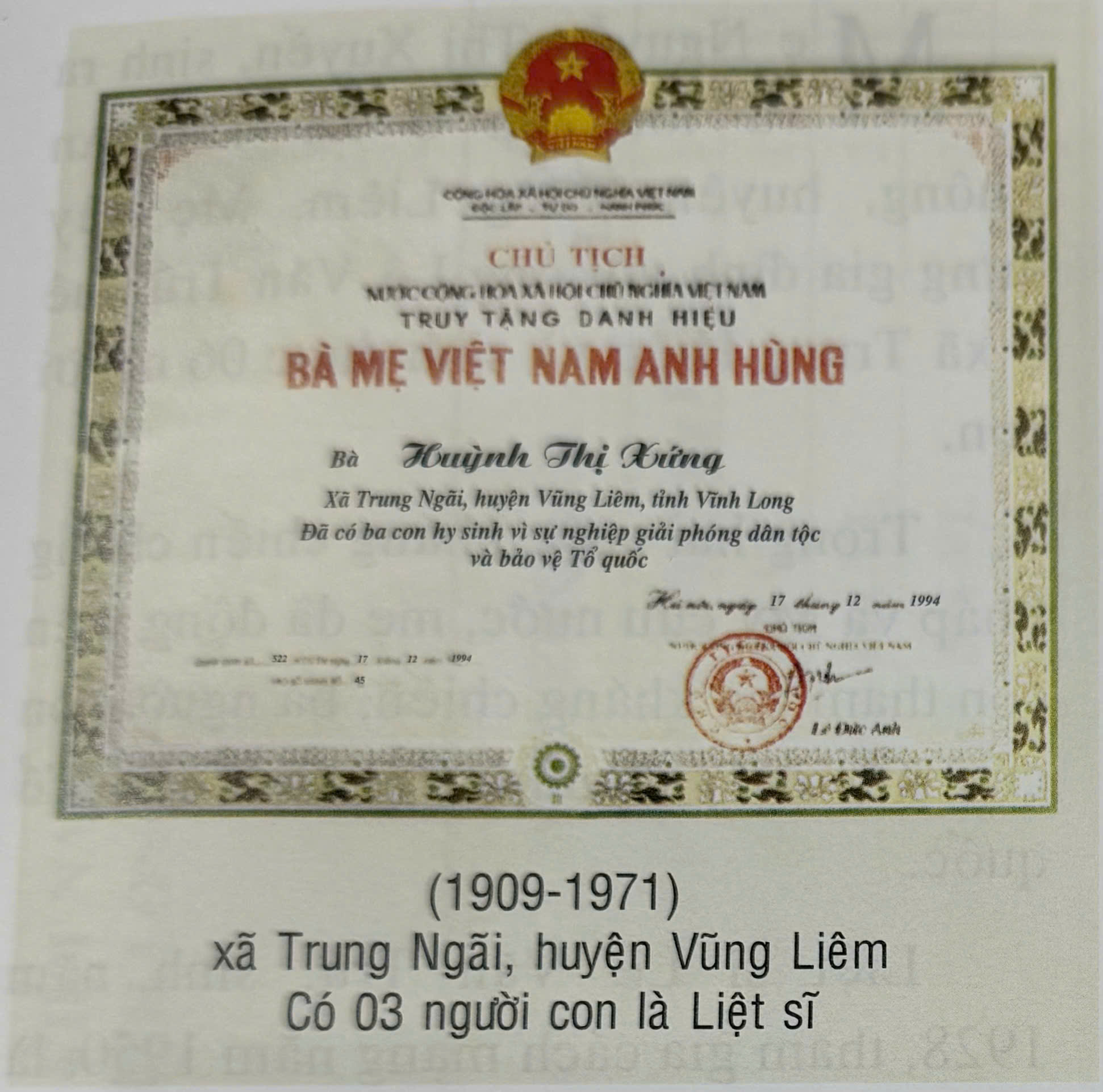HUỲNH THỊ XỨNG