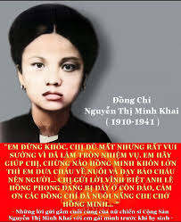 Nguyễn Thị Minh Khai Tên thật: Nguyễn Thị Vịnh (bí danh khác: Phan Lan)