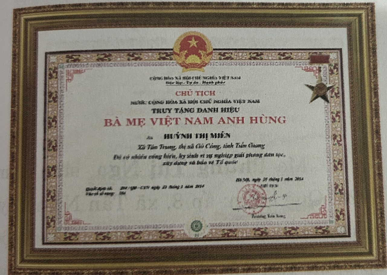 MẸ HUỲNH THỊ MIÊN